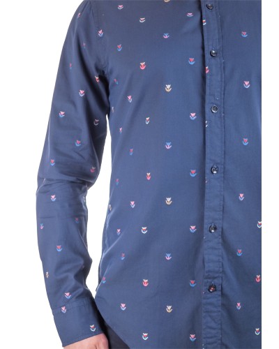 Camisa scotch & soda slim-fit fil-coupe jacquard shirt 169726 0219