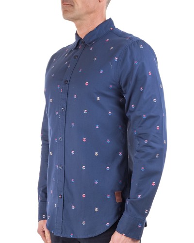 Camisa scotch & soda slim-fit fil-coupe jacquard shirt 169726 0219
