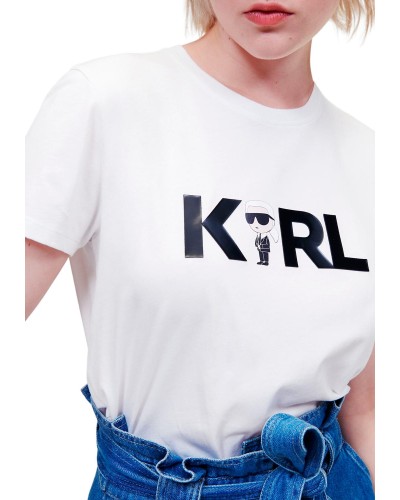 Camiseta karl lagerfeld ikonik 2.0 karl logo t-shirt 230w1706 93448 100