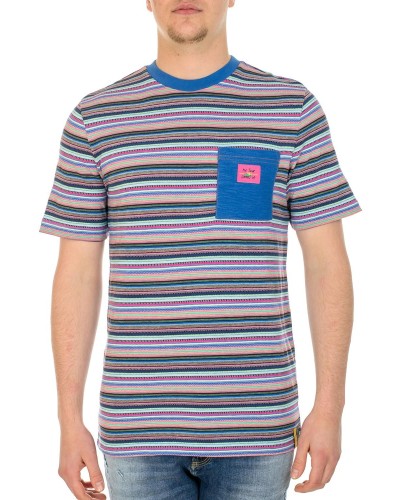 Camiseta scotch & soda striped crewneck t-shirt with chest pock 166063 88967 0217