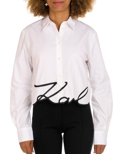 CAMISA KARL LAGERFELD cropped karl signature shirt 226W1605 92886 100