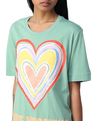 Camiseta love moschino cuore logo arcobaleno w4f153om3876 90266 r07