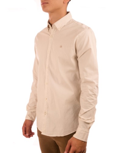 Camisa scotch & soda essential stripe poplin shirt 172956 stone off