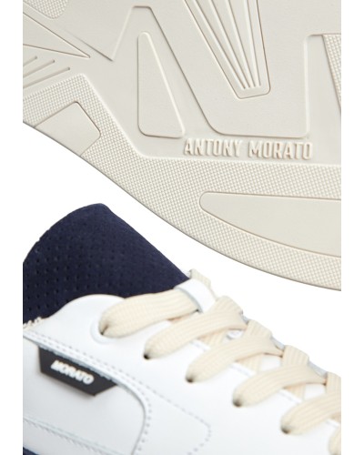 Zapato antony morato sneaker 707 color in pelle mmfw01612 30001 ink blu