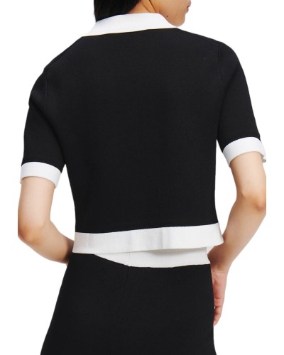 Top karl lagerfeld classic knit top 236w2009 black/whit