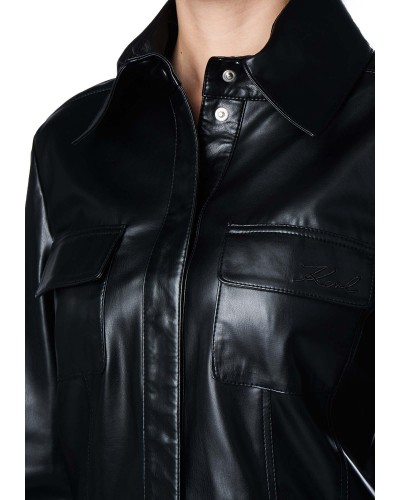 Chaqueta karl lagerfeld faux leather karl shirt 236w1905 black