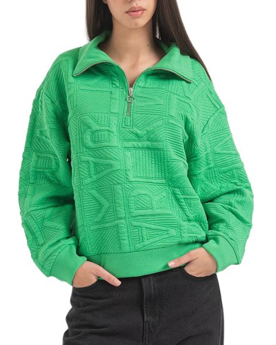 SUDADERA KARL LAGERFELD athleisure quilted zip up 236W1805 Kelly Gree