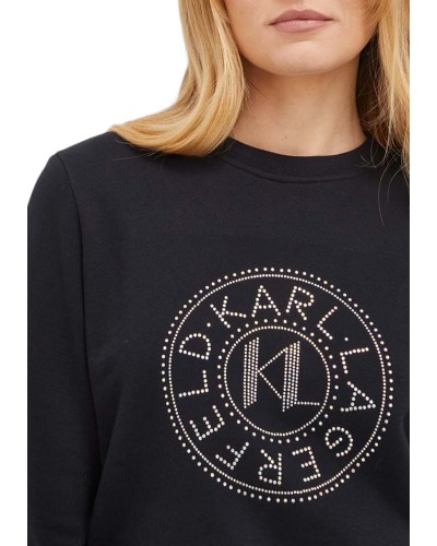 Sudadera karl lagerfeld rhinestone logo sweatshirt 07k240w1827 999