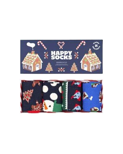 COMPLEMENTS HAPPY SOCKS 4-PACK GINGERBREAD P000334 GIFT SET
