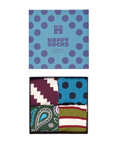 COMPLEMENTS HAPPY SOCKS 4-PACK NEW VINTAGE P000322 GIFT SET