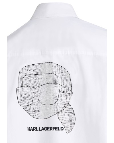 Camisa karl lagerfeld ikonik rhinestone tunic 07k240w1609 100