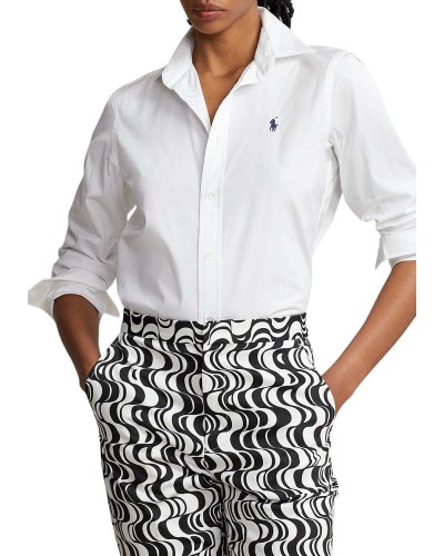 Camisa polo ralph lauren ls crlte st-long sleeve-button front shirt 211891376001 white