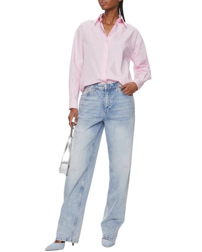Camisa pinko bridport camicia popeline di c 100233-a19u rosa dolce lilla