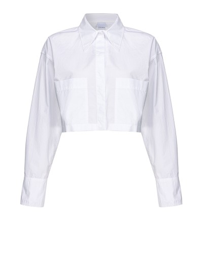 Camisa pinko pergusa camicia popeline tinto 103060-a1on bianco brill.