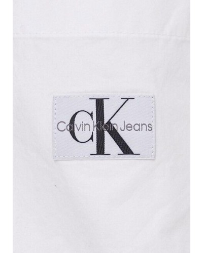Camisa calvin klein woven label relaxed shirt j20j222610yaf white