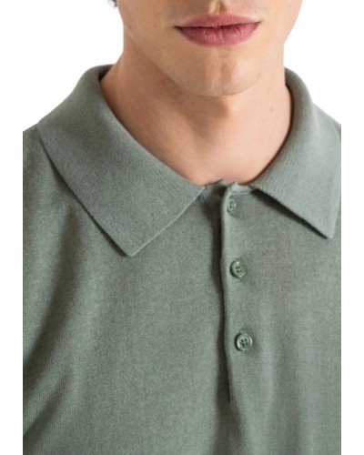 Punto antony morato knitted sweater mmsw01430 50086 sage green