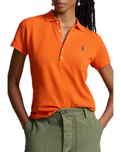 Polo polo ralph lauren julie polo-slim-short sleeve-polo shirt 211870245032 sailing orange/c7318