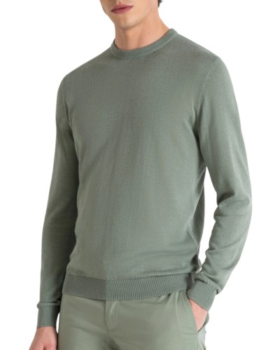 Punto antony morato knitted sweater mmsw01429 50086 sage green