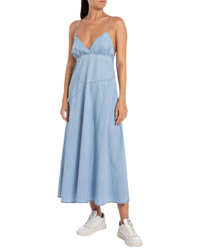 Vestidos replay vestido w9107.00.54e67b light blue
