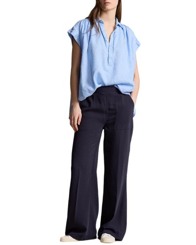 Camisa polo ralph lauren ss lra st-short sleeve-button front shirt 211935131003 austin blue