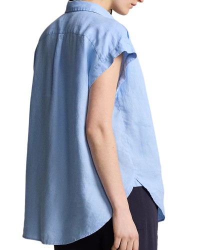 Camisa polo ralph lauren ss lra st-short sleeve-button front shirt 211935131003 austin blue