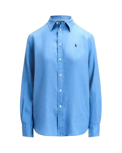 Camisa polo ralph lauren ls rx anw st-long sleeve-button front shirt 211920516018 rig blue