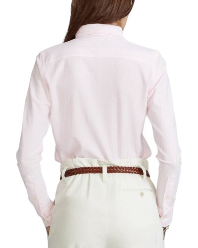 Camisa polo ralph lauren ls str heidi-long sleeve-knit 211664416001 carmel pink/white