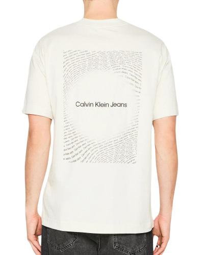 Camiseta calvin klein square frequency logo tee j30j325492cga white