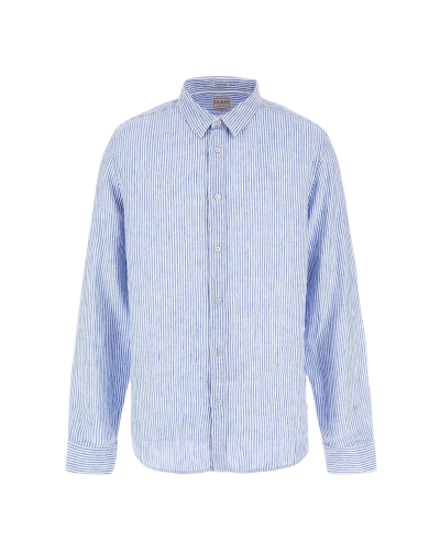 Camisa GUESS ls nautical stripe linen shirt m3gh29 wfa00 smart blue multi